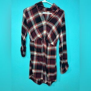 Abercrombie & Fitch Flannel Mini Dress long sleeve plaid